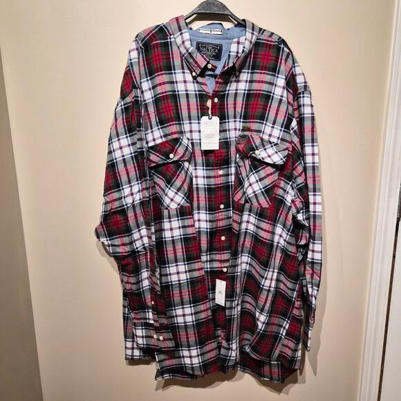 Nautica Other - Nautica 4XLT Classic Collar Checked Flannel Casual Button Down Shirt NWT